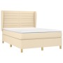 Boxspringbett mit cremefarbener Stoffmatratze 140x190 cm von , Betten und Lattenroste - Ref: Foro24-3128602, Preis: 511,52 €,...
