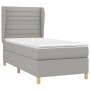 Box spring bed with light gray fabric mattress 90x190 cm by , Beds and slatted bases - Ref: Foro24-3128565, Price: 329,93 €, ...