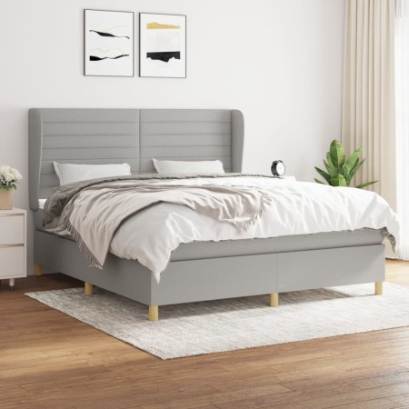 Boxspringbett mit hellgrauer Stoffmatratze 180x200 cm von , Betten und Lattenroste - Ref: Foro24-3128621, Preis: 642,12 €, Ra...