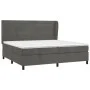 Box spring bed with dark gray velvet mattress 200x200 cm by , Beds and slatted bases - Ref: Foro24-3129292, Price: 596,60 €, ...