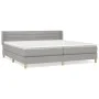 Box spring bed with light gray fabric mattress 200x200 cm by , Beds and slatted bases - Ref: Foro24-3130377, Price: 575,52 €,...