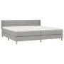 Box spring bed with light gray fabric mattress 200x200 cm by , Beds and slatted bases - Ref: Foro24-3130377, Price: 575,52 €,...