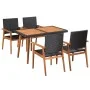 Garden dining set 5 pieces black and brown synthetic rattan by vidaXL, Garden sets - Ref: Foro24-44075, Price: 340,69 €, Disc...