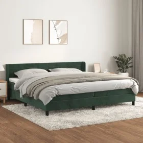 Box spring bed with dark green velvet mattress 200x200 cm by , Beds and slatted bases - Ref: Foro24-3131042, Price: 612,09 €,...