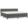 Box spring bed with dark gray velvet mattress 200x200 cm by , Beds and slatted bases - Ref: Foro24-3131040, Price: 548,60 €, ...