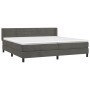 Box spring bed with dark gray velvet mattress 200x200 cm by , Beds and slatted bases - Ref: Foro24-3131040, Price: 548,60 €, ...