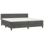 Box spring bed with dark gray velvet mattress 200x200 cm by , Beds and slatted bases - Ref: Foro24-3131040, Price: 540,75 €, ...