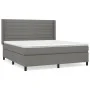 Box spring bed with dark gray fabric mattress 180x200 cm by , Beds and slatted bases - Ref: Foro24-3131530, Price: 620,22 €, ...