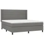 Box spring bed with dark gray fabric mattress 180x200 cm by , Beds and slatted bases - Ref: Foro24-3131530, Price: 620,22 €, ...