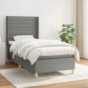 Box spring bed with dark gray fabric mattress 90x190 cm by , Beds and slatted bases - Ref: Foro24-3132034, Price: 321,30 €, D...