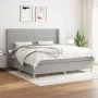 Box spring bed with light gray fabric mattress 200x200 cm by , Beds and slatted bases - Ref: Foro24-3132097, Price: 630,41 €,...