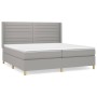 Box spring bed with light gray fabric mattress 200x200 cm by , Beds and slatted bases - Ref: Foro24-3132097, Price: 628,95 €,...