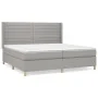 Box spring bed with light gray fabric mattress 200x200 cm by , Beds and slatted bases - Ref: Foro24-3132097, Price: 630,41 €,...