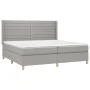 Box spring bed with light gray fabric mattress 200x200 cm by , Beds and slatted bases - Ref: Foro24-3132097, Price: 630,41 €,...