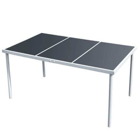 Mesa de jardín de acero negra 150x90x74 cm de vidaXL, Mesas de jardín - Ref: Foro24-43305, Precio: 114,41 €