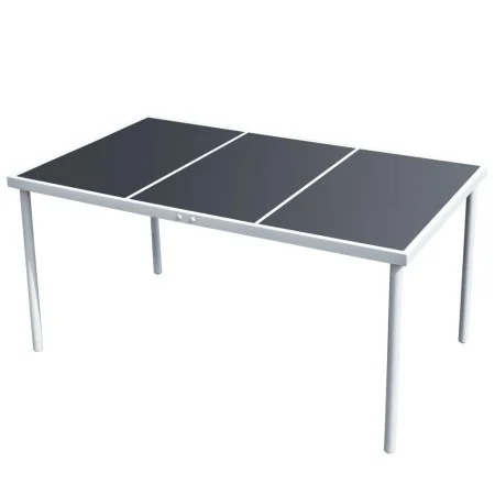 Mesa de jardín de acero negra 150x90x74 cm de vidaXL, Mesas de jardín - Ref: Foro24-43305, Precio: 116,87 €, Descuento: %
