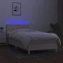 Box spring bed with mattress and LED cream fabric 90x200 cm by , Beds and slatted bases - Ref: Foro24-3133690, Price: 273,58 ...