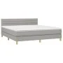 Box spring bed with fabric mattress and light gray LED 180x200 cm by , Beds and slatted bases - Ref: Foro24-3133813, Price: 5...