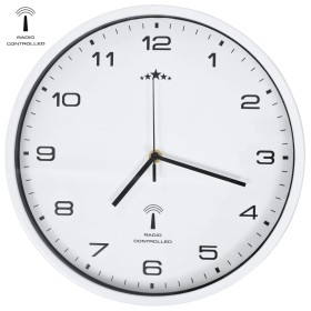 Reloj de pared radiocontrol movimiento de cuarzo 31 cm blanco