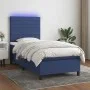 Box spring bed mattress and LED lights blue fabric 90x200 cm by , Beds and slatted bases - Ref: Foro24-3134931, Price: 343,13...