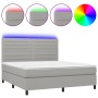Boxspringbettmatratze und LED-Leuchten aus hellgrauem Stoff 180x200 cm von , Betten und Lattenroste - Ref: Foro24-3134973, Pr...