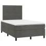 Box spring bed with mattress and LED dark gray velvet 120x200 cm by , Beds and slatted bases - Ref: Foro24-3136174, Price: 38...