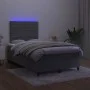 Box spring bed with mattress and LED dark gray velvet 120x200 cm by , Beds and slatted bases - Ref: Foro24-3136174, Price: 38...