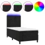 Boxspringbett mit Matratze und LED-Samt in Schwarz, 100 x 200 cm von , Betten und Lattenroste - Ref: Foro24-3136169, Preis: 3...