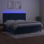 Box spring bed with mattress and LED dark blue velvet 200x200 cm by , Beds and slatted bases - Ref: Foro24-3136207, Price: 64...