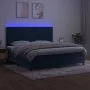Box spring bed with mattress and LED dark blue velvet 200x200 cm by , Beds and slatted bases - Ref: Foro24-3136207, Price: 63...