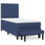 Boxspringbett mit blauer Stoffmatratze 90x200 cm von , Betten und Lattenroste - Ref: Foro24-3136651, Preis: 372,04 €, Rabatt: %