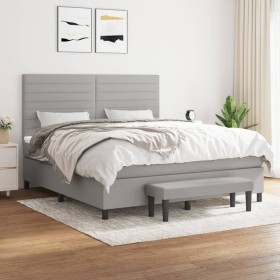 Boxspringbett mit hellgrauer Stoffmatratze 180x200 cm von , Betten und Lattenroste - Ref: Foro24-3136693, Preis: 635,76 €, Ra...