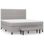 Box spring bed with light gray fabric mattress 180x200 cm by , Beds and slatted bases - Ref: Foro24-3136693, Price: 635,02 €,...