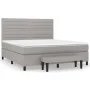 Box spring bed with light gray fabric mattress 180x200 cm by , Beds and slatted bases - Ref: Foro24-3136693, Price: 622,46 €,...