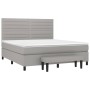 Box spring bed with light gray fabric mattress 180x200 cm by , Beds and slatted bases - Ref: Foro24-3136693, Price: 635,02 €,...