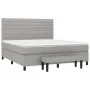 Box spring bed with light gray fabric mattress 180x200 cm by , Beds and slatted bases - Ref: Foro24-3136693, Price: 622,46 €,...