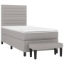 Boxspringbett mit hellgrauer Stoffmatratze 90x200 cm von , Betten und Lattenroste - Ref: Foro24-3136645, Preis: 372,09 €, Rab...