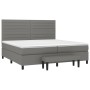 Cama box spring con colchón tela gris oscuro 200x200 cm de , Camas y somieres - Ref: Foro24-3136702, Precio: 742,61 €