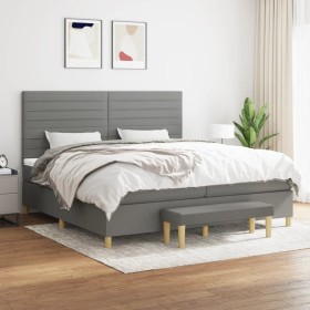 Box spring bed with dark gray fabric mattress 200x200 cm by , Beds and slatted bases - Ref: Foro24-3137262, Price: 727,59 €, ...