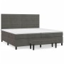 Box spring bed with dark gray velvet mattress 200x200 cm by , Beds and slatted bases - Ref: Foro24-3137924, Price: 685,20 €, ...