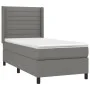 Box spring bed mattress and LED lights dark gray fabric 90x200 cm by , Beds and slatted bases - Ref: Foro24-3138366, Price: 3...