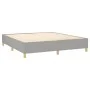 Box spring bed mattress and LED lights light gray fabric 180x200 cm by , Beds and slatted bases - Ref: Foro24-3138973, Price:...