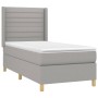 Box spring bed mattress and LED lights light gray fabric 100x200 cm by , Beds and slatted bases - Ref: Foro24-3138933, Price:...