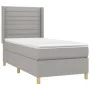 Box spring bed mattress and LED lights light gray fabric 100x200 cm by , Beds and slatted bases - Ref: Foro24-3138933, Price:...