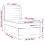 Box spring bed mattress and LED lights light gray fabric 100x200 cm by , Beds and slatted bases - Ref: Foro24-3138933, Price:...