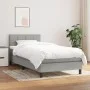 Box spring bed with light gray fabric mattress 90x200 cm by , Beds and slatted bases - Ref: Foro24-3140025, Price: 285,20 €, ...