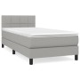 Box spring bed with light gray fabric mattress 90x200 cm by , Beds and slatted bases - Ref: Foro24-3140025, Price: 301,08 €, ...