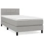 Box spring bed with light gray fabric mattress 90x200 cm by , Beds and slatted bases - Ref: Foro24-3140025, Price: 285,20 €, ...