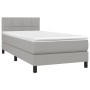 Box spring bed with light gray fabric mattress 90x200 cm by , Beds and slatted bases - Ref: Foro24-3140025, Price: 301,08 €, ...