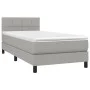 Box spring bed with light gray fabric mattress 90x200 cm by , Beds and slatted bases - Ref: Foro24-3140025, Price: 285,20 €, ...